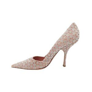 Alaïa Beige Floral Lace Pointed-Toe Pumps